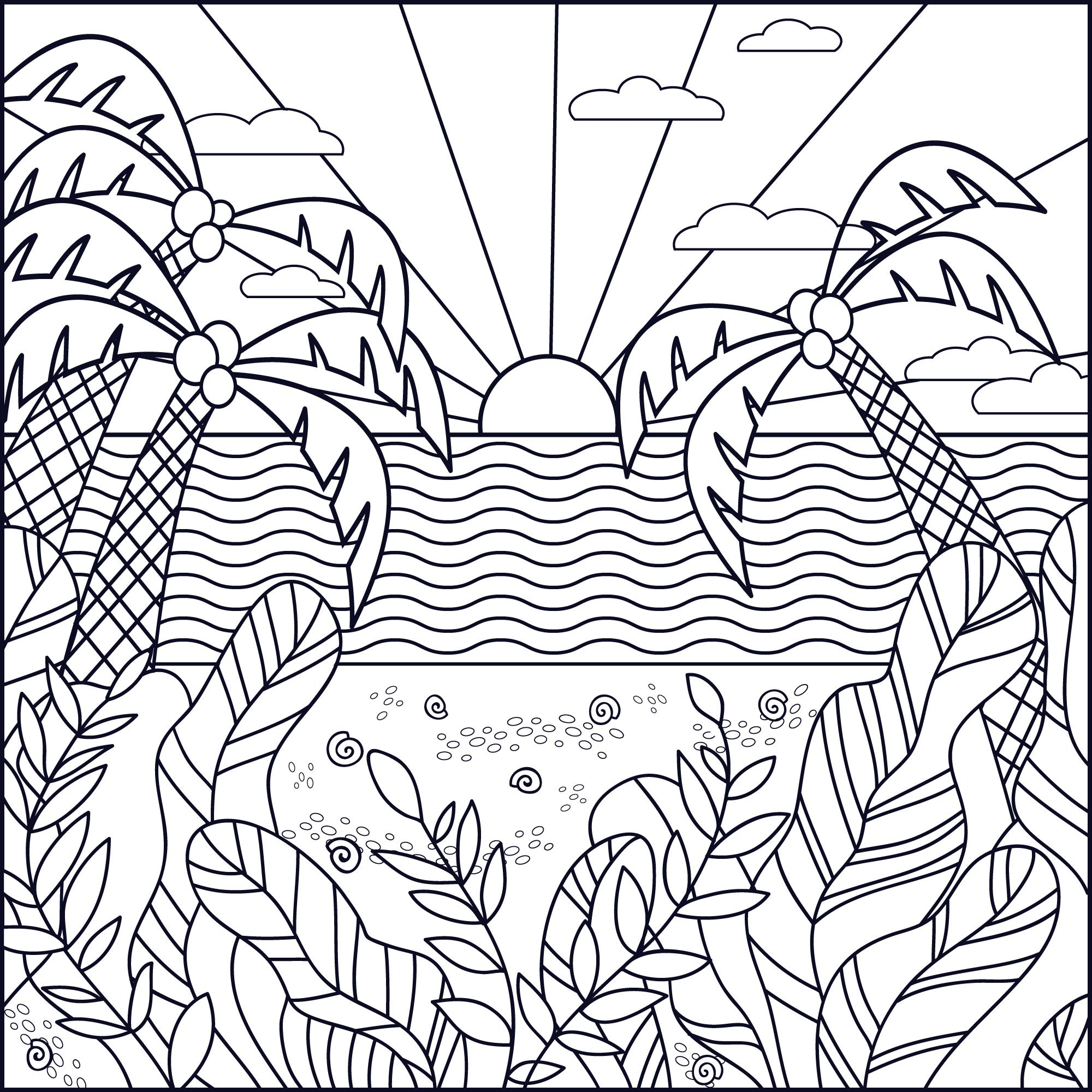 tropical coloring pages